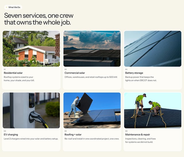 Solarix Services List Preview