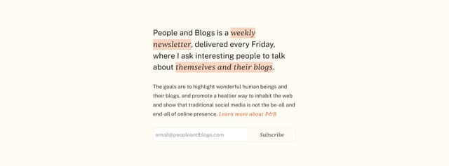 People and Blogs Newsletter Preview