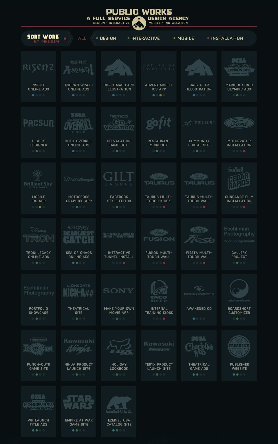 Client Logo Grid section on Angry Bear section design