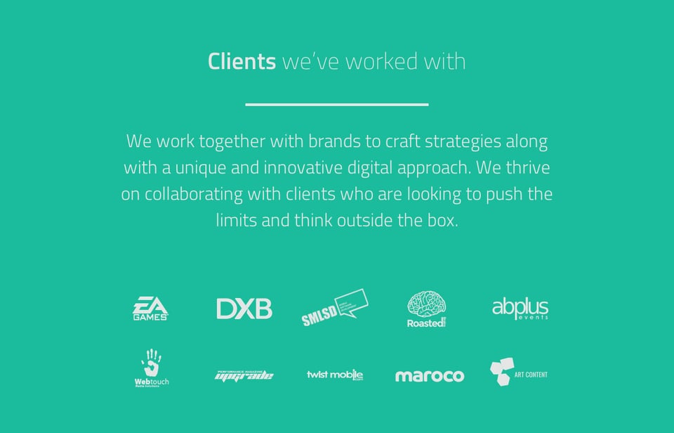 Client Logo Grid section on Subsign section design