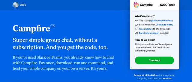 Campfire Pricing Table Preview