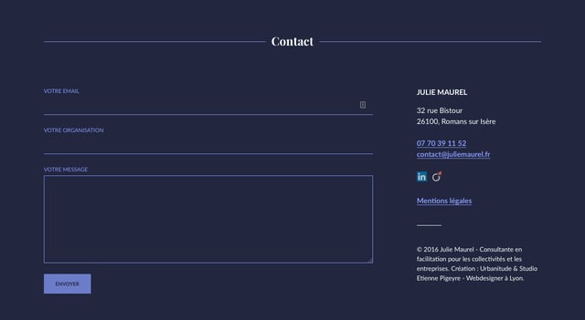 Julie Maurel Contact Form Preview