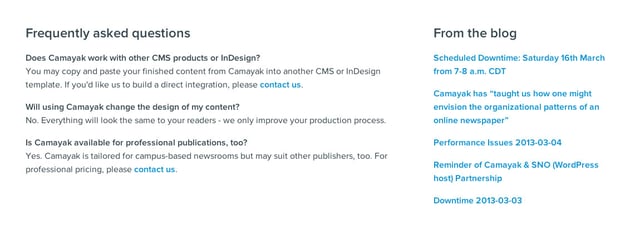 Camayak FAQ Grid Preview