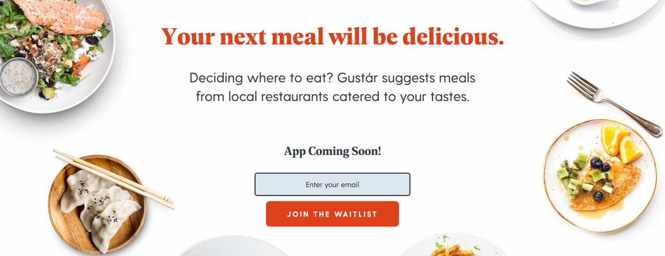 Waitlist or Beta Sign Up section on Gustár section design