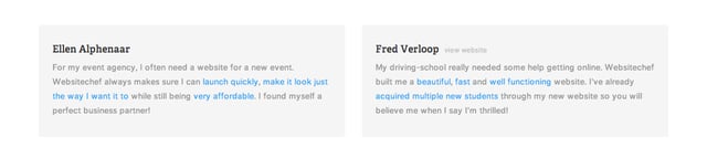 Website Chef Testimonials Preview