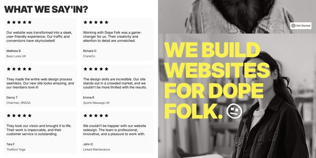 Dope Folk Testimonials Preview