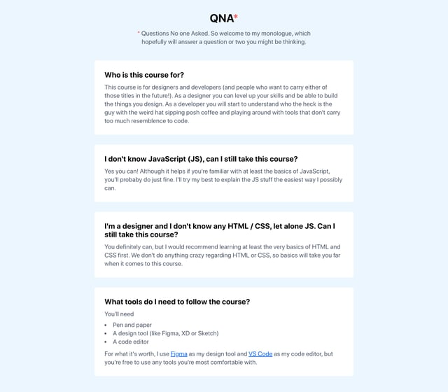 Full Stack UI FAQ Grid Preview
