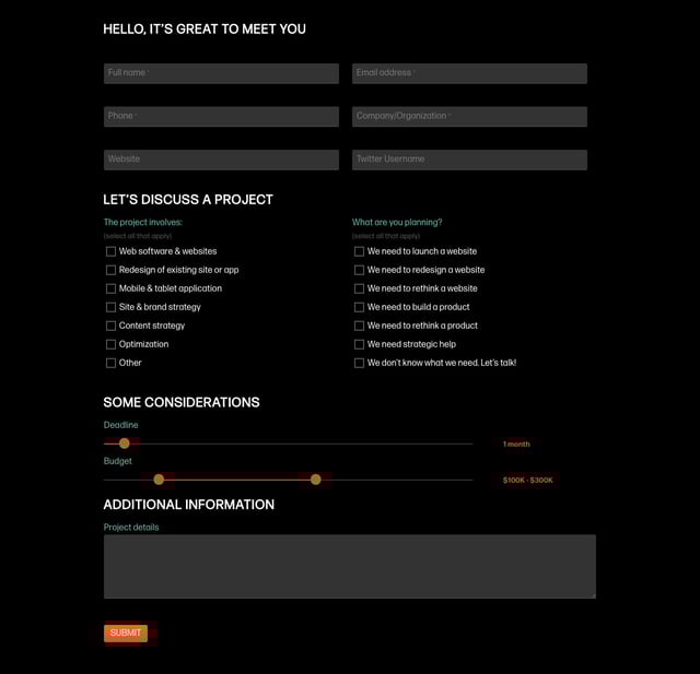 studio.zeldman Contact Form Preview