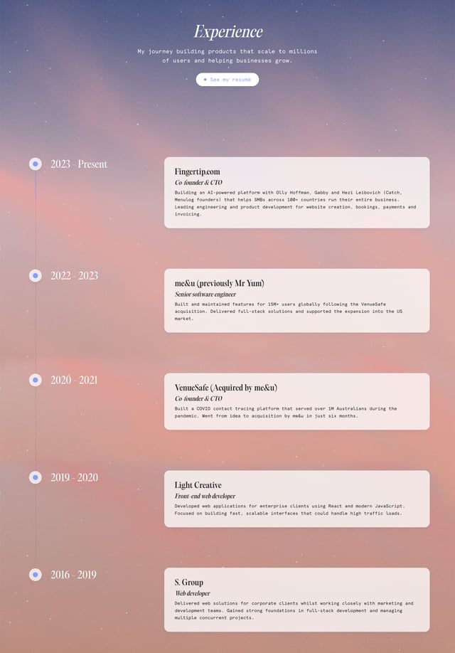Matthew Blode Timeline Preview