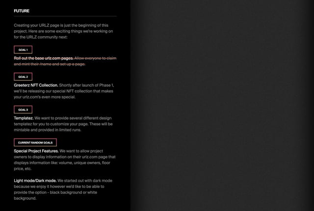 Urlz Road Map Section