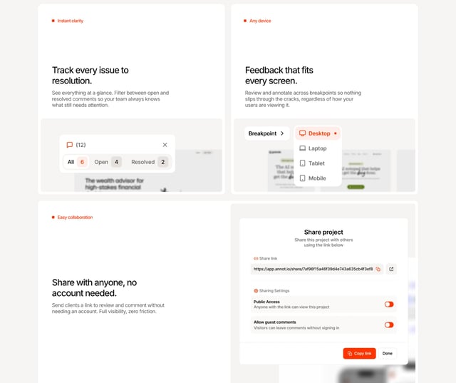 Annot Bento Grid - Features Section