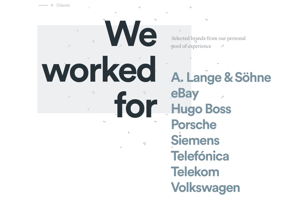 Client Name List section on THIS section design
