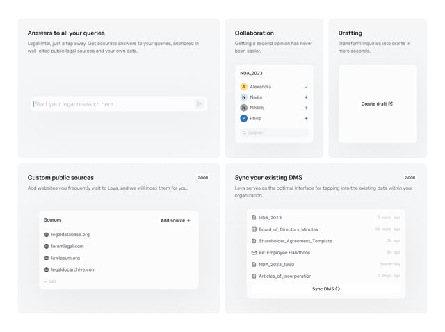 Leya Bento Grid - Features Section