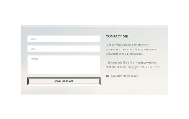 Dan Andrade Contact Form Preview