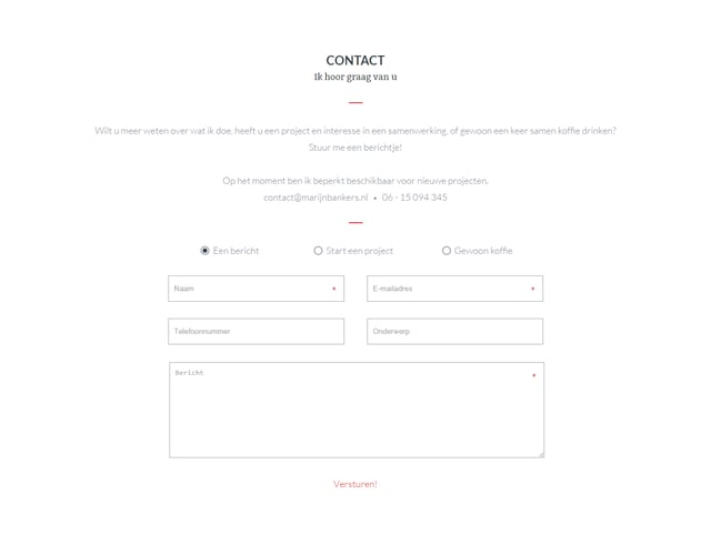 Marijn W Bankers Contact Form Preview