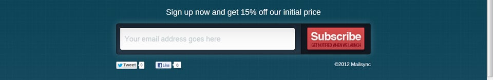 Waitlist or Beta Sign Up section on Mailsync section design