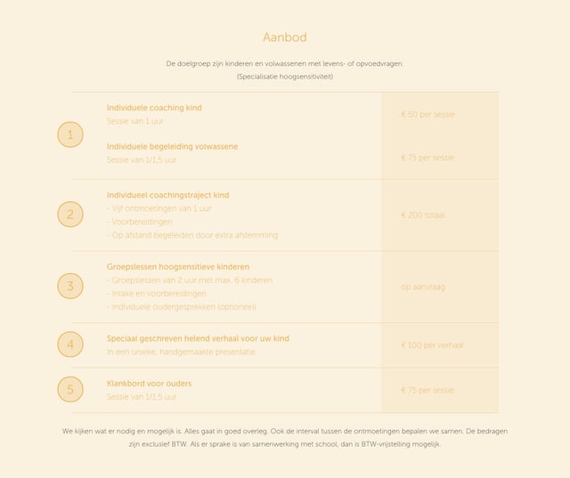 TOS-COACH Pricing Table Preview