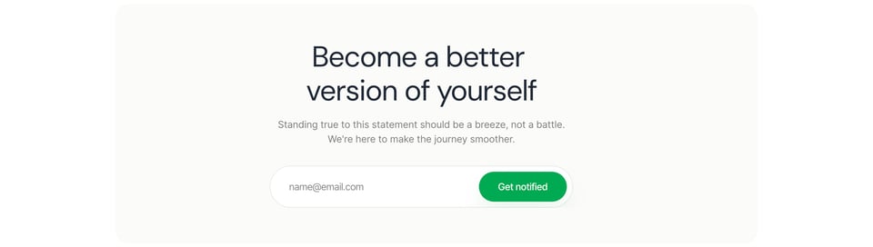 Newsletter section on Becoming section design