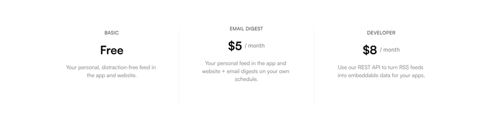 Pricing Table section on Sortable section design
