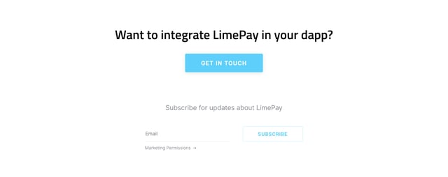 LimePay Lead Capture Section
