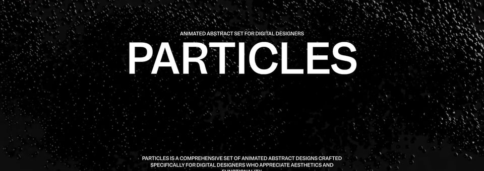 Eyebrow Text section on Particles 3D Animation Set section design