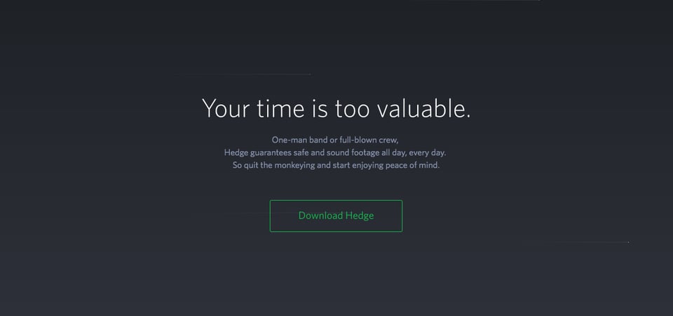 Call-To-Action Footer section on Hedge for Mac section design