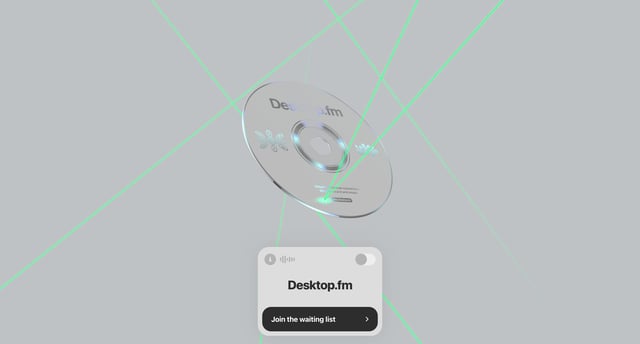 Desktop.fm Waitlist or Beta Sign Up Preview