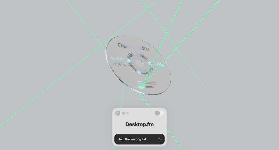 Waitlist or Beta Sign Up section on Desktop.fm section design