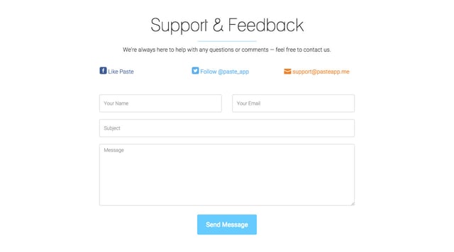 Paste Contact Form Preview