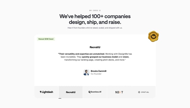 DesignMe Testimonial Slider Section