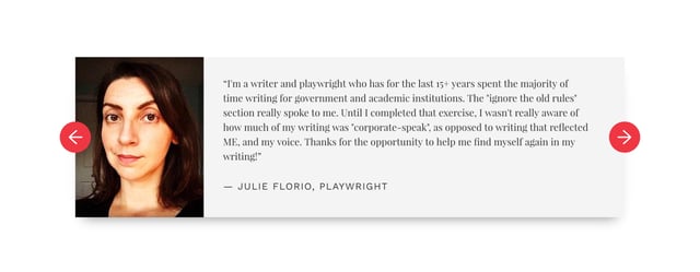 The Imperfect Writer Testimonial Slider Preview