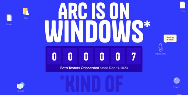 Arc for Windows Metrics Preview