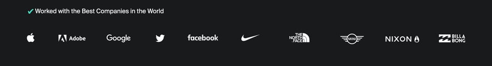 Client Logo Row section on Standout as a Web Designer section design