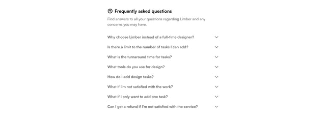 Limber FAQ Accordion Preview