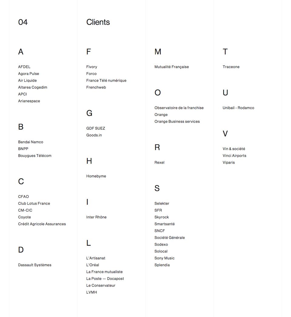 Client Name List section on Octave & Octave section design