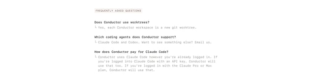 Conductor FAQ Grid Preview