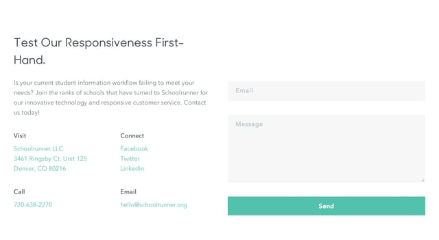 Schoolrunner Contact Form Preview