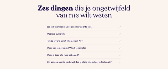 Andre Jilderda FAQ Accordion Preview