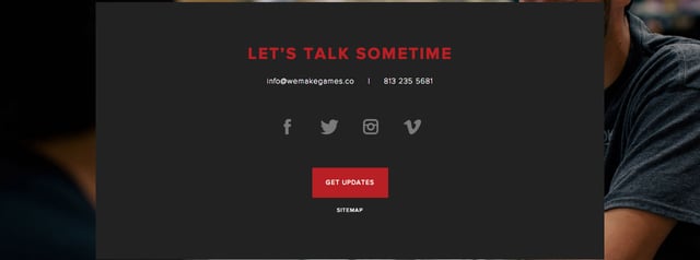 We Make Games Call-To-Action Footer Section