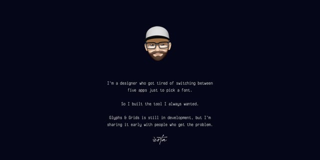 Glyphs & Grids Biography Preview