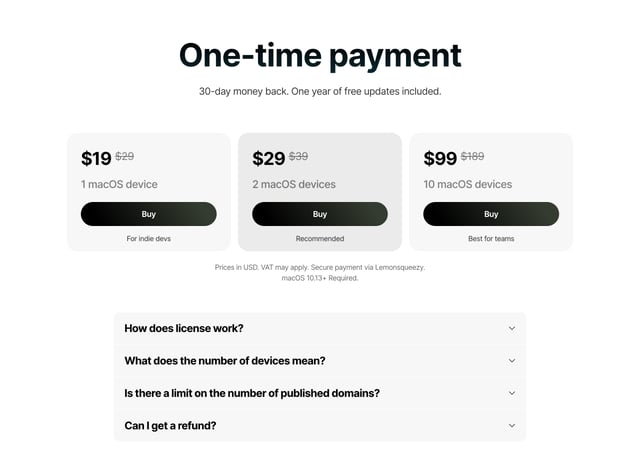 LocalCan Pricing Table Preview