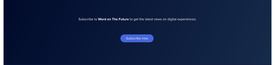 Call-To-Action Footer section on Word on the Future section design