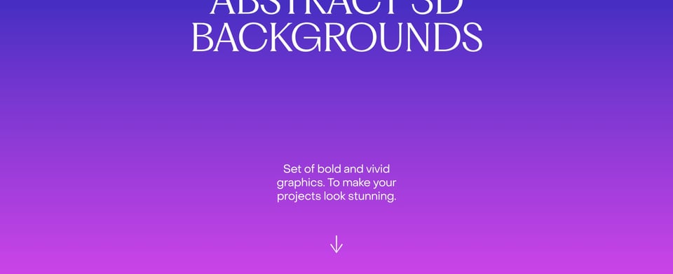Scroll Hint section on Holographic Abstract 3D Backgrounds section design