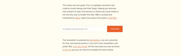 People and Blogs Newsletter Preview