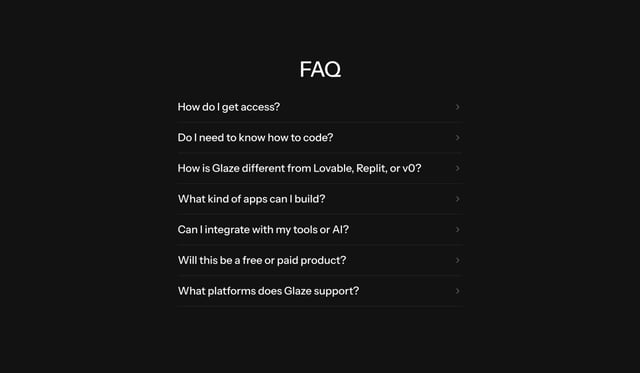 Glaze FAQ Accordion Preview