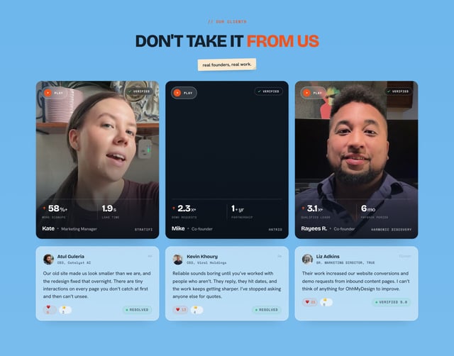OhhMyDesign Testimonials Preview