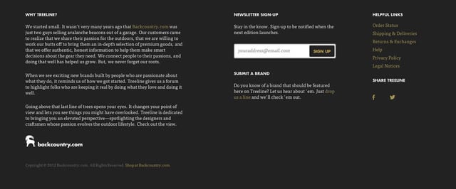 Treeline, A Backcountry.com Project Lead Capture Preview