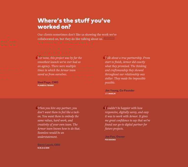 Armor Testimonials Preview