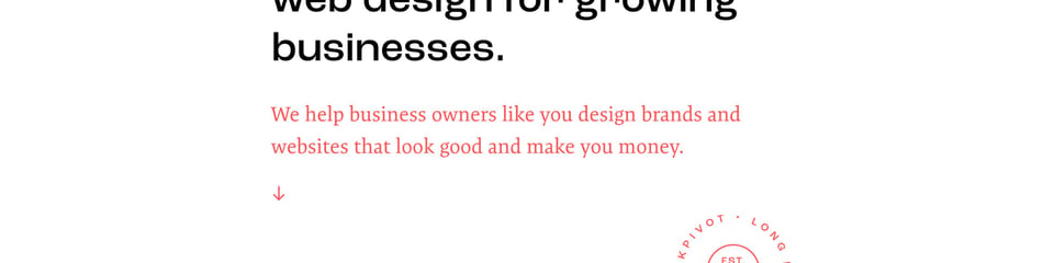 Scroll Hint section on Clickpivot section design