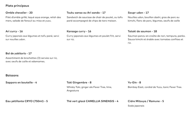 Hono Izakaya Food & Drinks Menu Preview